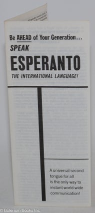 Cat.No: 283967 Be ahead of your generation... speak Esperanto the international...