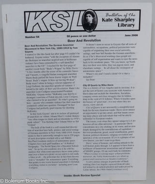 Cat.No: 284071 KSP: Bulletin of the Kate Sharpley Library: Number 54, June 2008