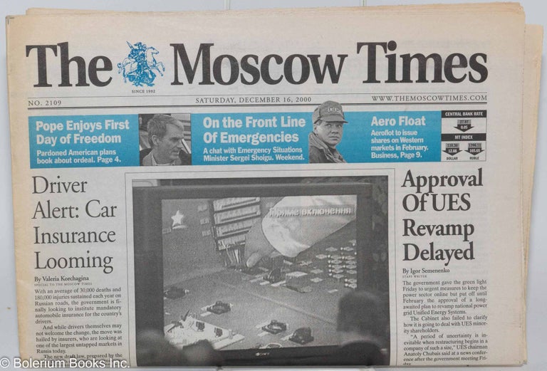 Cat.No: 284433 The Moscow Times, Dec 16, 2000, No. 2109