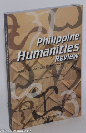 Cat.No: 284565 Philippine Humanities Review (Rebyu Ng Arte At Literatura Ng Pilipinas);...