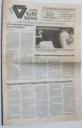 Cat.No: 284790 Seattle Gay News: your lesbian & gay weekly; vol. 23, #22, June 2, 1995;...
