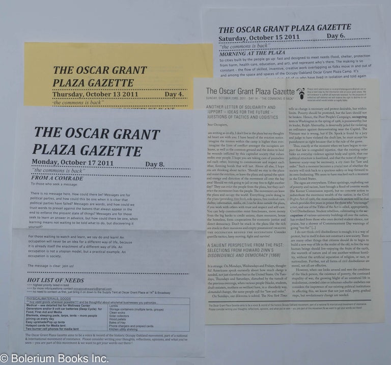 Cat.No: 285086 The Oscar Grant Plaza Gazette [five issues]