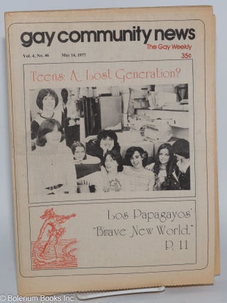 Cat.No: 285203 GCN - Gay Community News: the gay weekly; vol. 4, #46, May 14, 1977:...