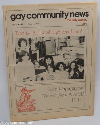 Cat.No: 285205 GCN - Gay Community News: the gay weekly; vol. 4, #46, May 14, 1977:...