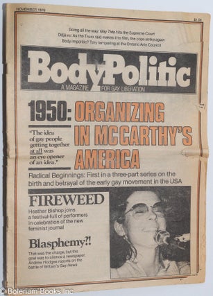 Cat.No: 285375 The Body Politic: a magazine for gay liberation; #48, November, 1978;...