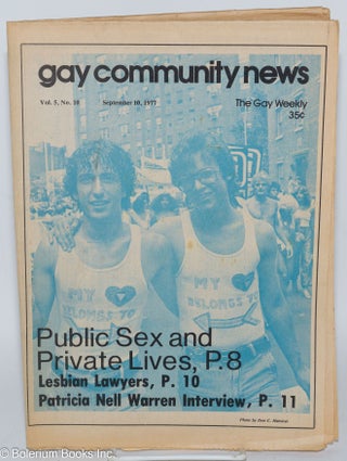 Cat.No: 285476 GCN - Gay Community News: the gay weekly; vol. 5, #10, Sept. 10, 1977:...