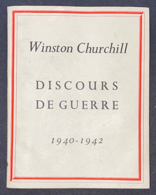Cat.No: 285521 Discours de guerre de Winston Churchill, 1940-1942. Winston Churchill