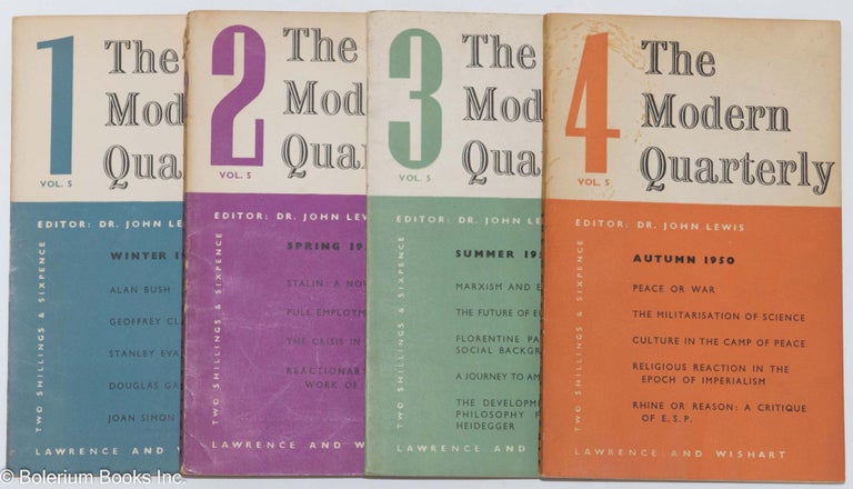 Cat.No: 286198 The Modern Quarterly [4 issues] Vol. 5, nos. 1 to 4. John Lewis.