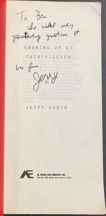 Cat.No: 286315 Growing (Up) at 37 [inscribed proofs]. Jerry Rubin