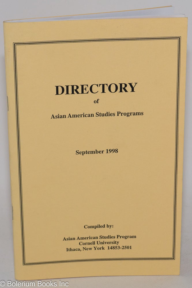 Cat.No: 286352 Directory of Asian American Studies Program; September 1998