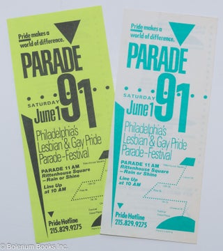 Cat.No: 286689 Pride Makes a World of Difference: parade 91 [two leaflets]...