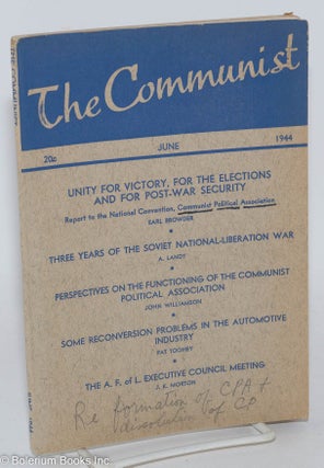 Cat.No: 286851 The Communist: a marxist magazine devoted to advancement of democratic...