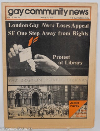 Cat.No: 286880 GCN - Gay Community News: the gay weekly; vol. 5, #39, Apr. 15, 1978:...