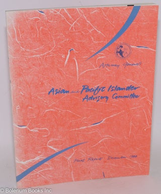 Cat.No: 287003 Attorney General's Asian And Pacific Islander Advisory Committee:...