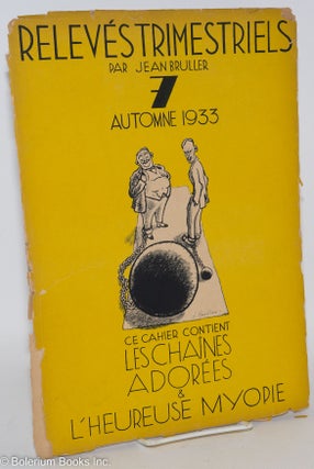 Cat.No: 287077 Releves Trimestriels par Jean Bruller - 7 - Automne 1933. Ce cahier...