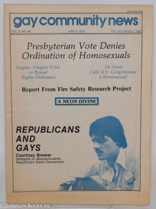Cat.No: 287142 GCN: Gay Community News; the gay weekly; vol. 5, #46, June 3, 1978:...