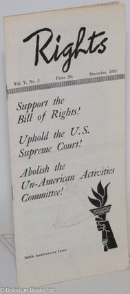 Cat.No: 287149 Rights, vol. 5, no. 3, December, 1957. Emergency Civil Liberties Committee
