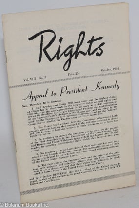 Cat.No: 287166 Rights, vol. 8, no. 3. October, 1961. Emergency Civil Liberties Committee
