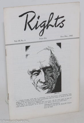 Cat.No: 287168 Rights, vol. 9, no. 4, November-December, 1962. Emergency Civil Liberties...