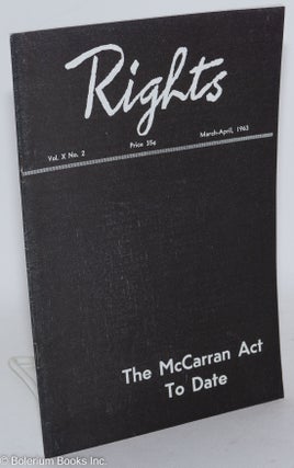 Cat.No: 287179 Rights, vol. 10, no. 2, March-April, 1963. Emergency Civil Liberties...