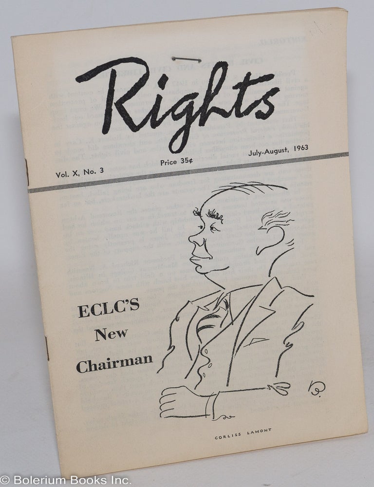 Cat.No: 287180 Rights, vol. 10, no. 3, July-August, 1963. Emergency Civil Liberties Committee.