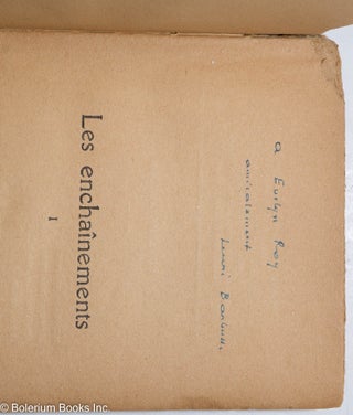 Les enchaînements, roman [two volumes]