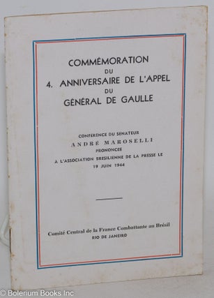 Cat.No: 287410 Commemoration du 4. Anniversaire de l'Appel du General De Gaulle. ...