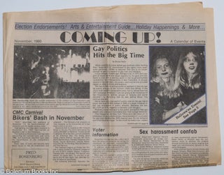 Cat.No: 287450 Coming up! a calendar of events November, 1980; Gay Politics Hits the Big...