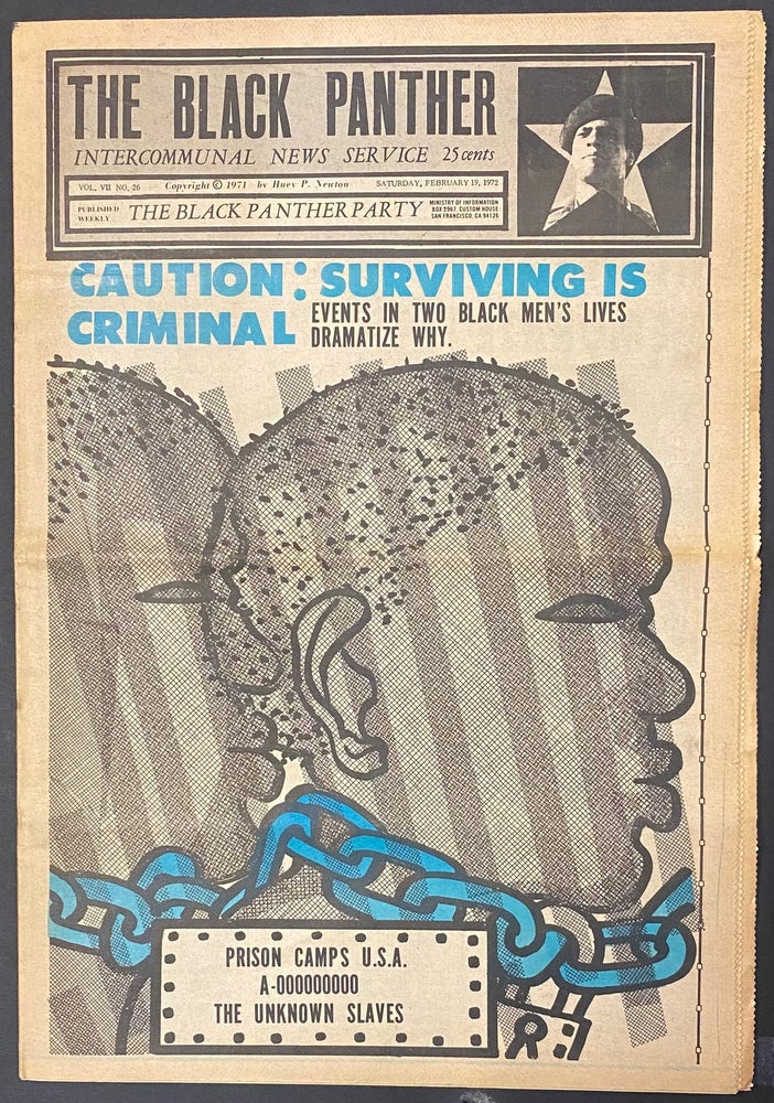Cat.No: 287547 The Black Panther Intercommunal News Service. Vol. VII, no. 26, Saturday, February 19, 1972