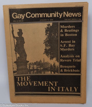 Cat.No: 287569 GCN: Gay Community News; the gay weekly; vol. 6, #24, Jan. 13, 1979: The...