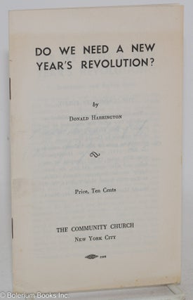Cat.No: 287701 Do we need a new year's revolution?; economics and saving souls. Donald...