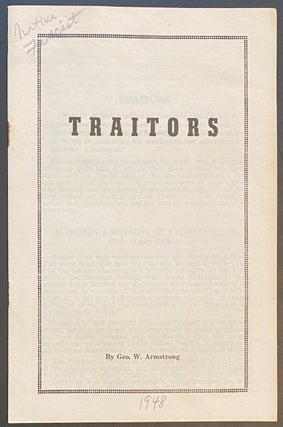 Cat.No: 287828 Traitors. George W. Armstrong