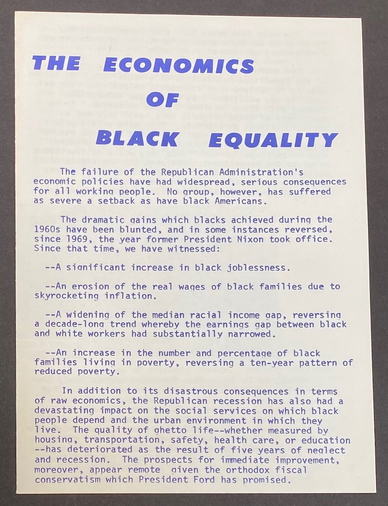 Cat.No: 288005 The Economics of Black Equality
