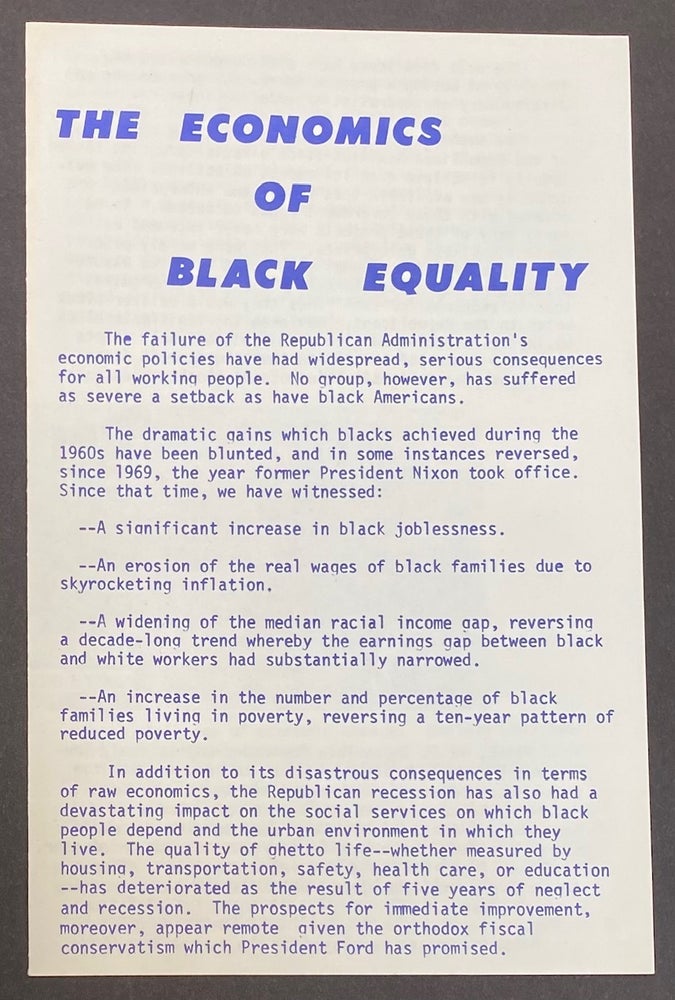 Cat.No: 288005 The Economics of Black Equality
