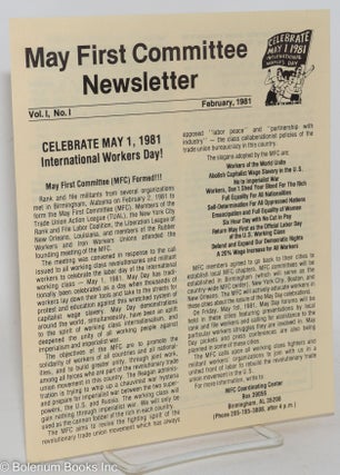 Cat.No: 288078 May First Committee Newsletter, vol. 1, no. 1 (February 1981