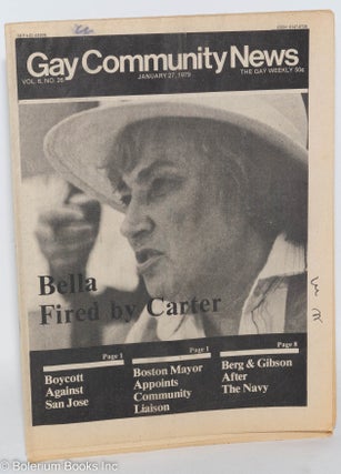 Cat.No: 288152 GCN: Gay Community News; the gay weekly; vol. 6, #26, Jan. 27, 1979: Bella...