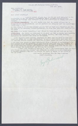 Cat.No: 288166 [Typed letter from the South African fascist Ray K. Rudman]. Ray K. Rudman