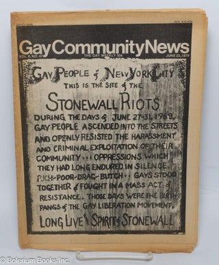 Cat.No: 288315 GCN: Gay Community News; the gay weekly; vol. 6, #47, June 23, 1979:...