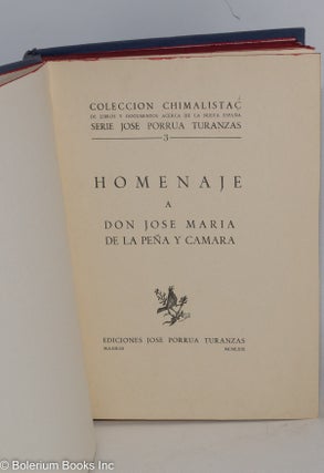 Homenaje a Don Jose Maria de la Pena y Camara