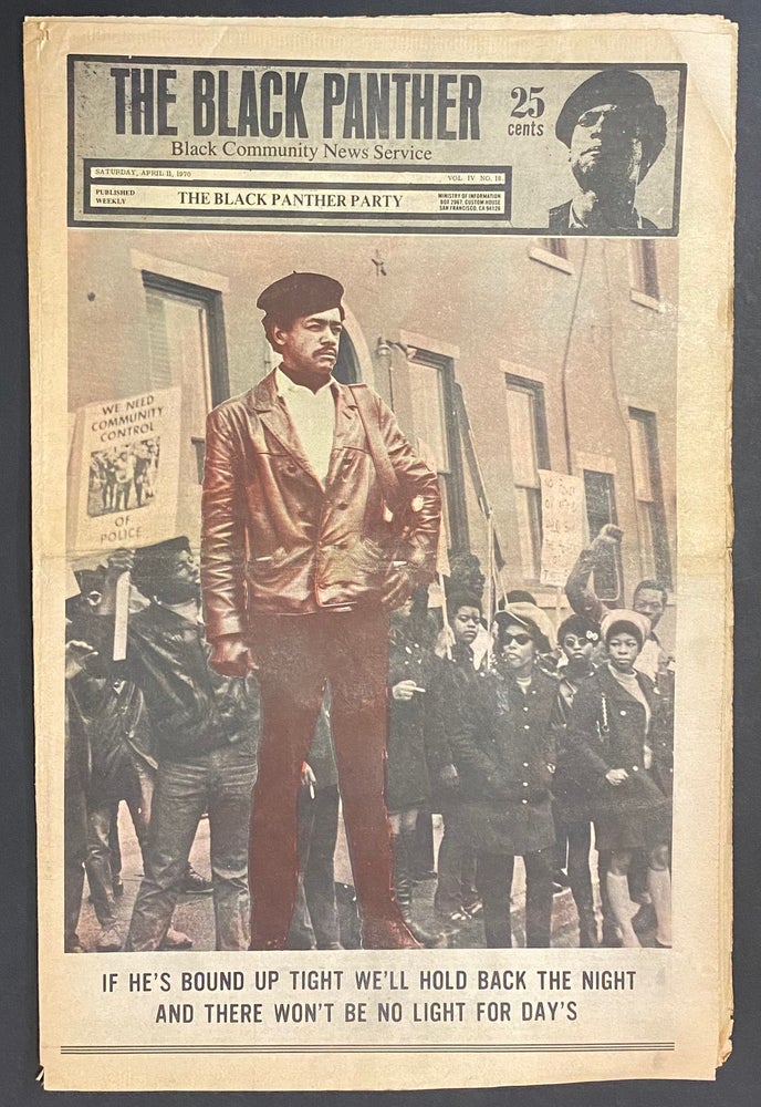 Cat.No: 288421 The Black Panther Black Community News Service. Vol. IV, no. 18 [typo for 19], Saturday, April 11, 1970