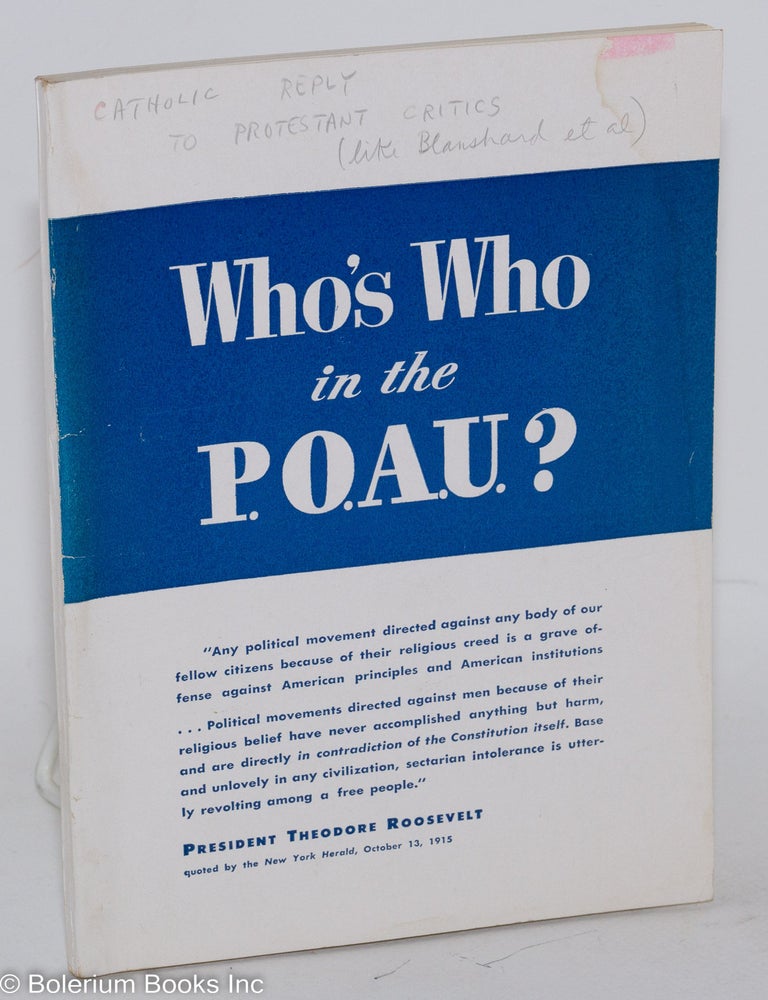 Cat.No: 288491 Who's Who in the P.O.A.U.?