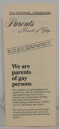 Cat.No: 288536 We are parents of gay persons [brochure