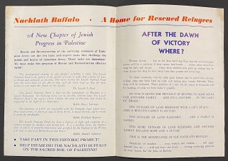 "Nachlath Buffalo" - A colony in Palestine. Sponsored by the Jewish National Fund