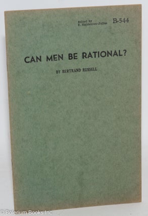 Cat.No: 288581 Can Men Be Rational? Bertrand Russell
