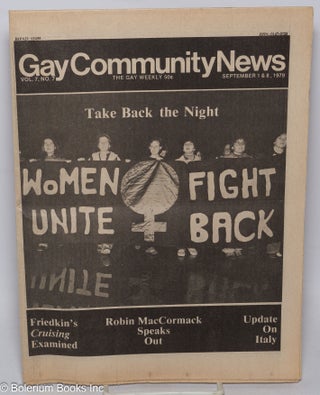 Cat.No: 288618 GCN: Gay Community News; the gay weekly; vol. 7, #7, Sept. 1 & 8, 1979:...