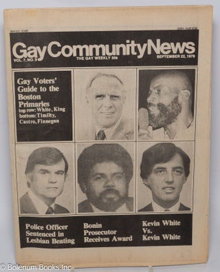 Cat.No: 288620 GCN: Gay Community News; the gay weekly; vol. 7, #9, Sept. 22, 1979: Gay...