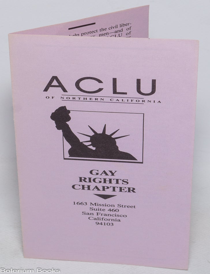 Cat.No: 288684 ACLU of Northern California Gay Rights Chapter [brochure