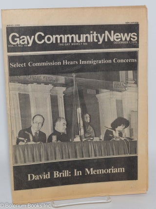 Cat.No: 288827 GCN: Gay Community News; the gay weekly; vol. 7, #19, December 1, 1979;...