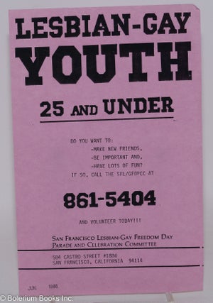 Cat.No: 288902 Lesbian-Gay Youth 25 & Under [leaflet