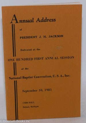 Cat.No: 288962 Annual Address of President J. H. Jackson Delivered at the One Hundred...